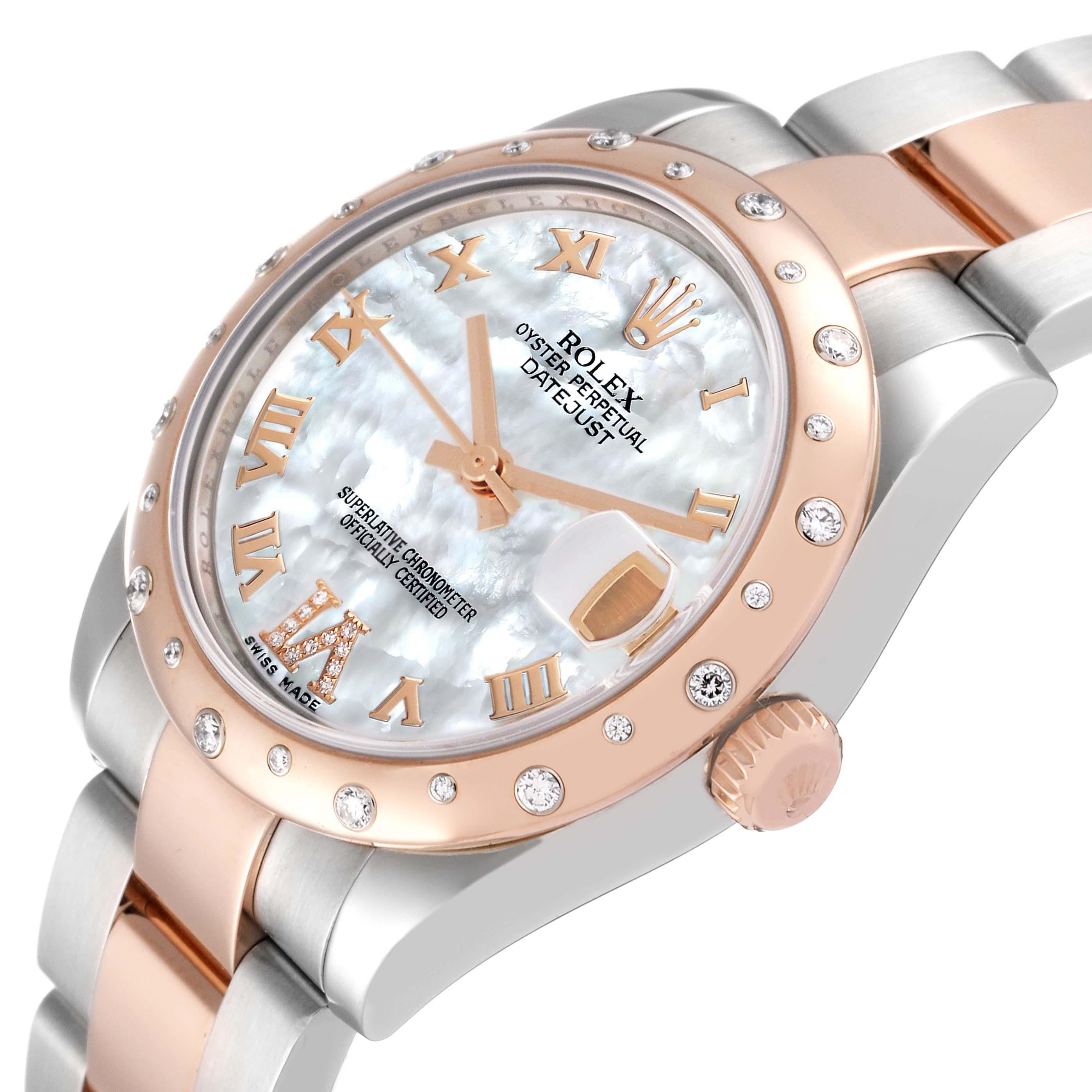 Rolex Datejust 31 Midsize Steel Rose Gold Diamond Ladies Watch 178341 1