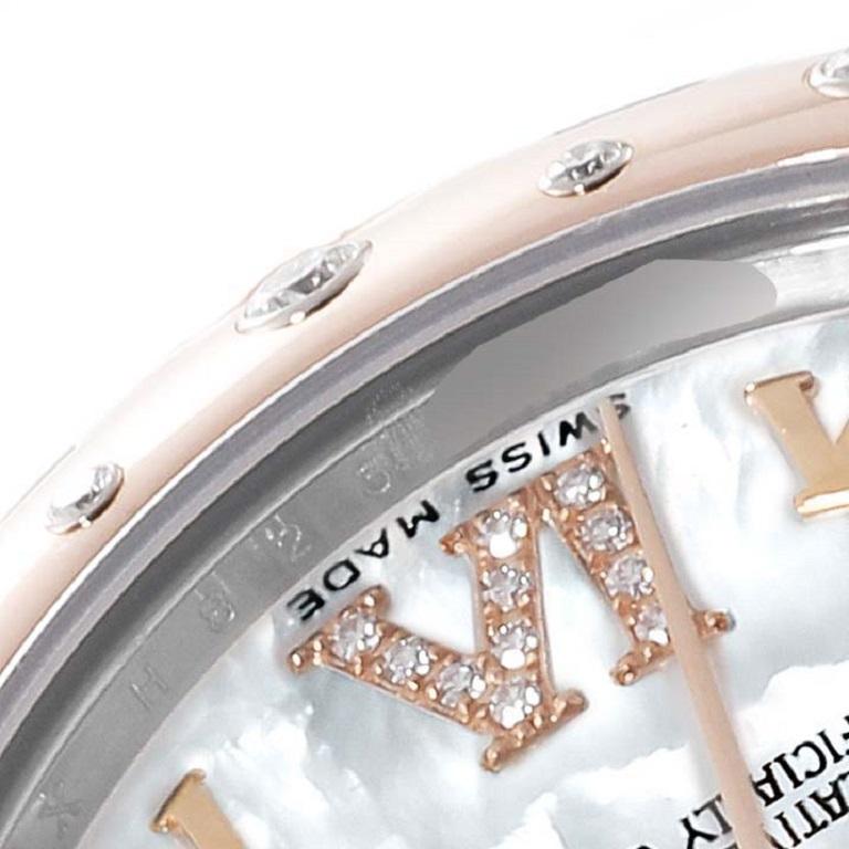 Rolex Datejust 31 Midsize Steel Rose Gold Diamond Ladies Watch 178341 For Sale 2