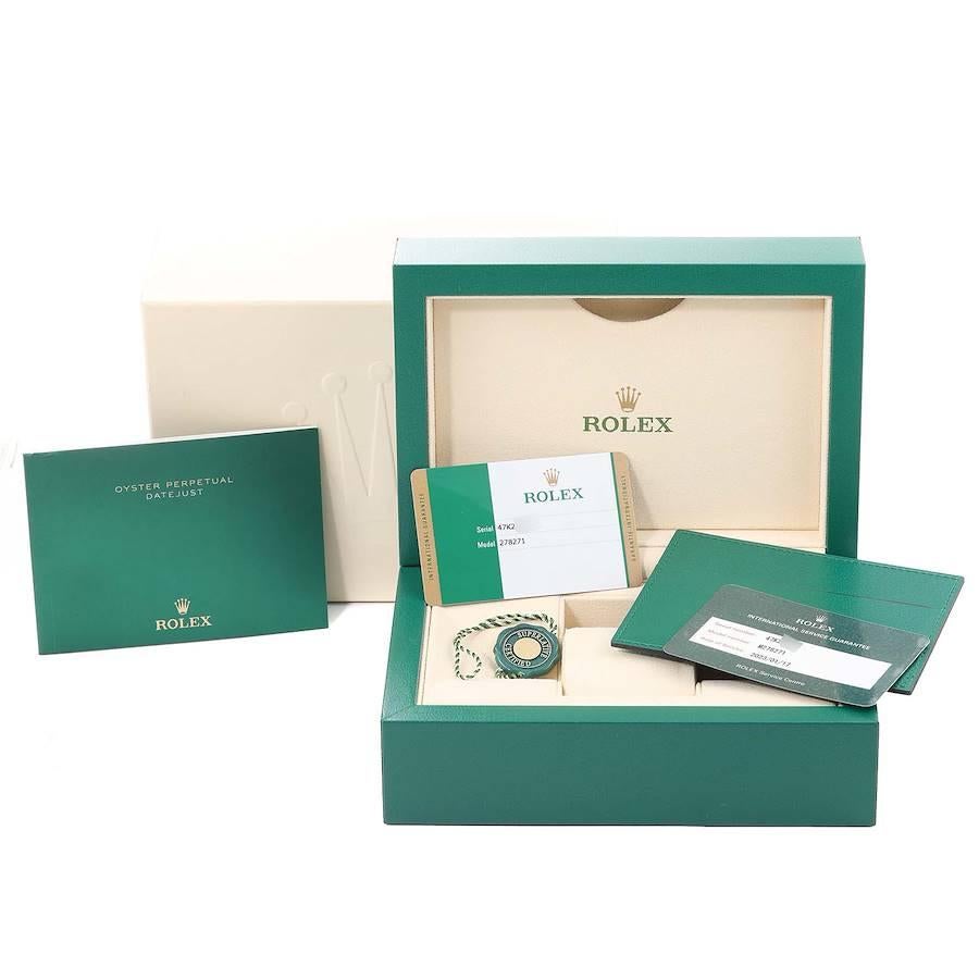 Rolex Datejust 31 Damenuhr aus Stahl und Roségold mit Diamanten 278271 in Karton im Angebot 9