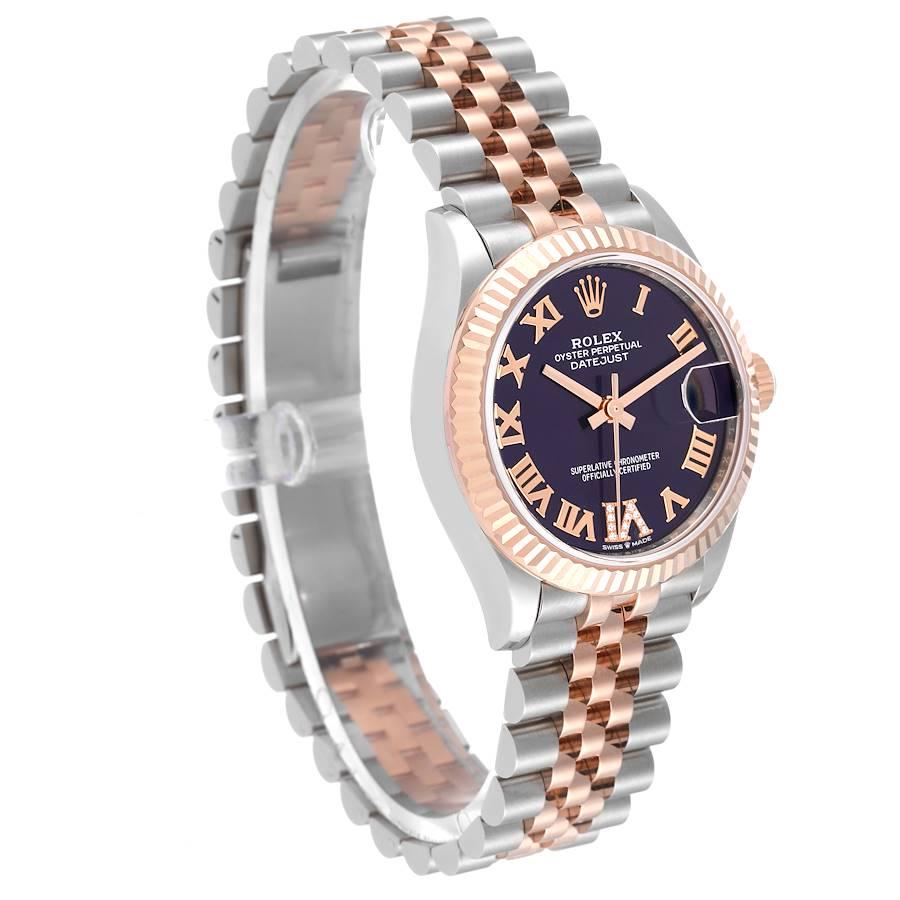 Rolex Datejust 31 Damenuhr aus Stahl und Roségold mit Diamanten 278271 in Karton im Zustand „Hervorragend“ im Angebot in Atlanta, GA