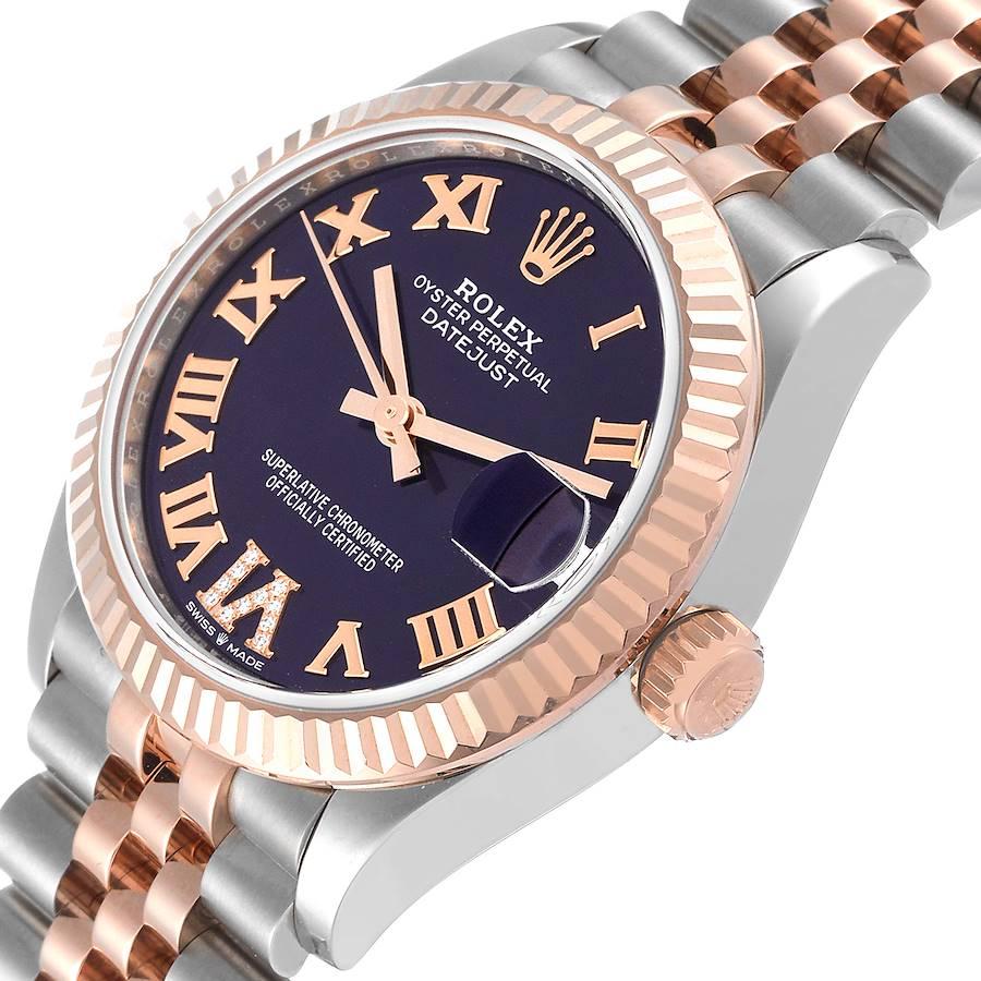 Rolex Datejust 31 Damenuhr aus Stahl und Roségold mit Diamanten 278271 in Karton im Angebot 2