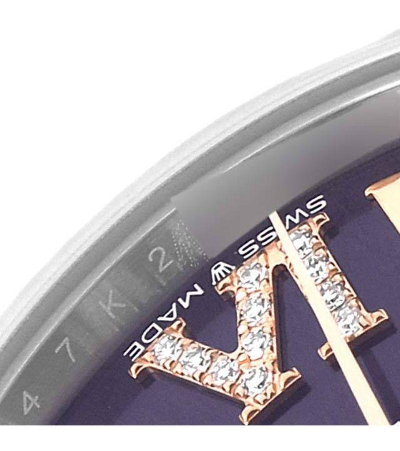Rolex Datejust 31 Damenuhr aus Stahl und Roségold mit Diamanten 278271 in Karton im Angebot 3