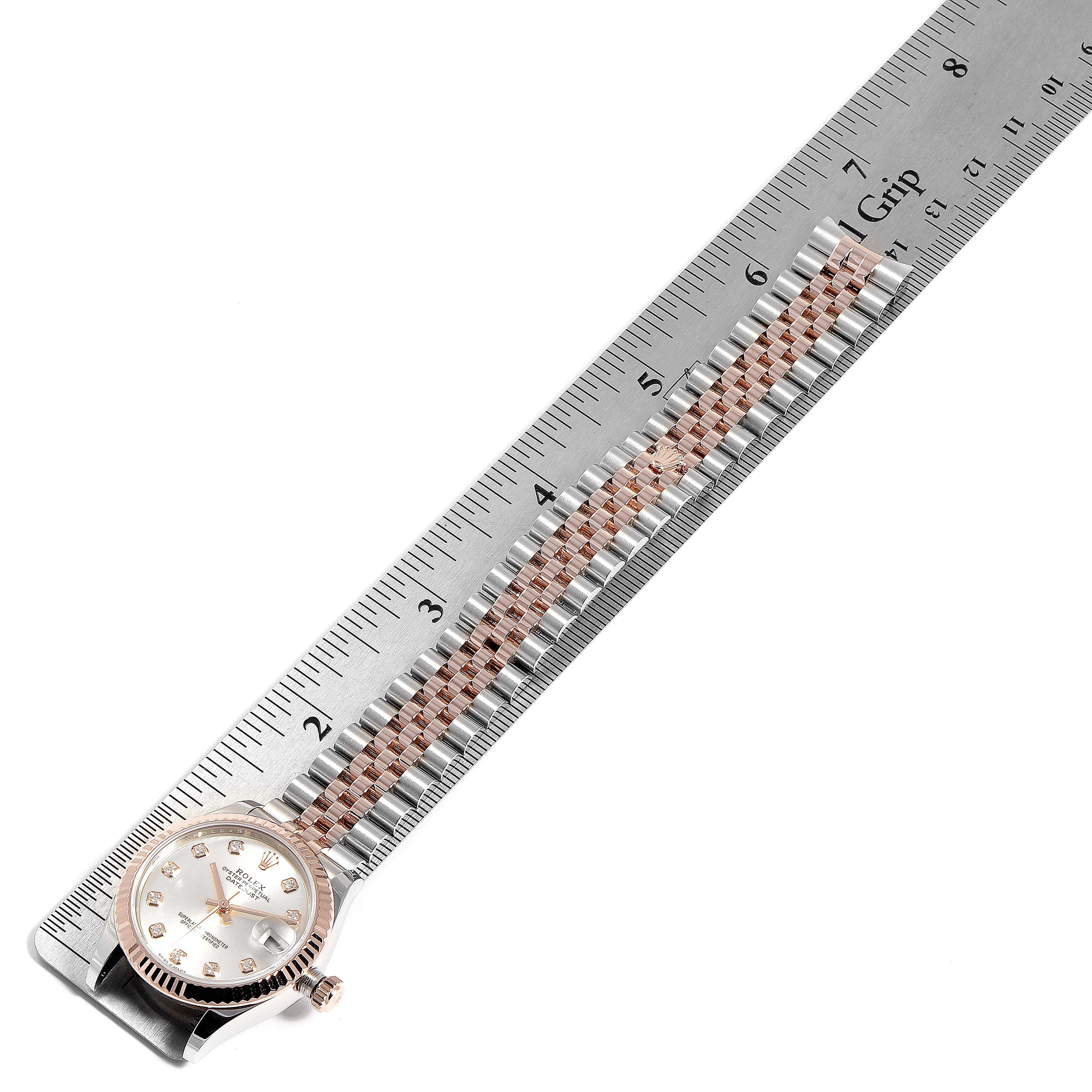 Rolex Datejust 31 Midsize Steel Rose Gold Diamond Ladies Watch 278271 For Sale 5