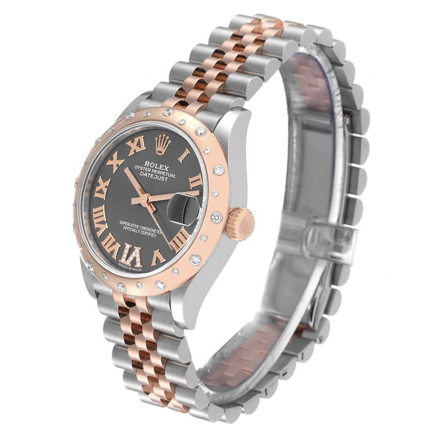 Women's Rolex Datejust 31 Midsize Steel Rose Gold Diamond Ladies Watch 278341 Box Card