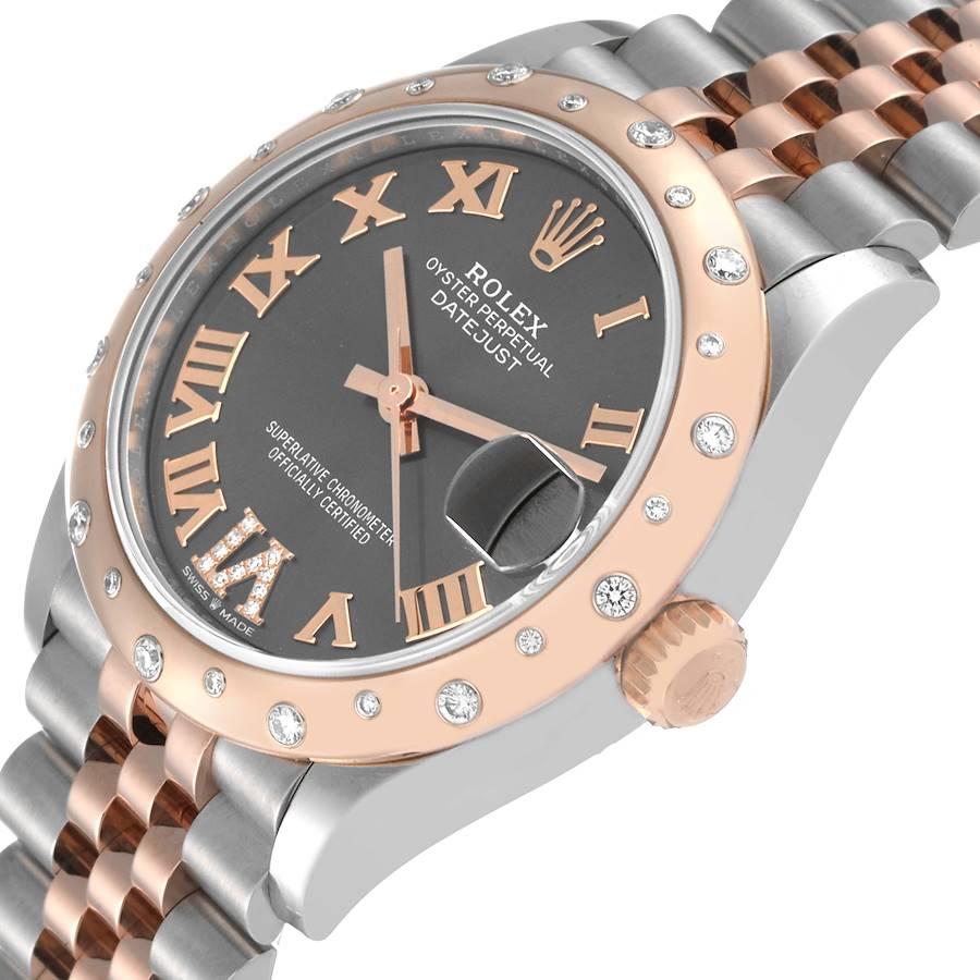 Rolex Datejust 31 Midsize Steel Rose Gold Diamond Ladies Watch 278341 Box Card 1