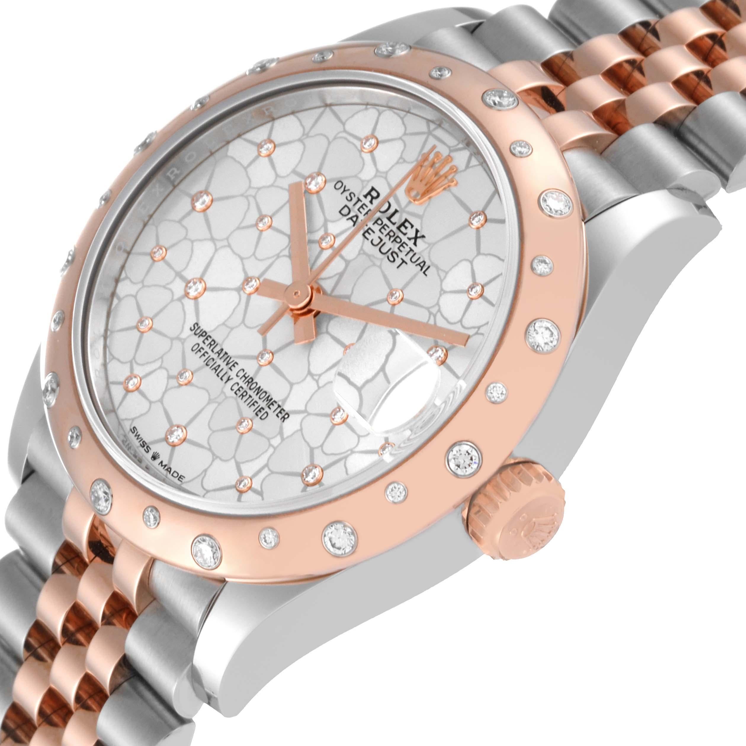 Women's Rolex Datejust 31 Midsize Steel Rose Gold Diamond Ladies Watch 278341 Unworn