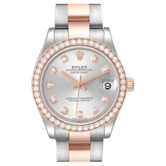 Rolex Datejust 31 Midsize Steel Rose Gold Diamond Ladies Watch 278381