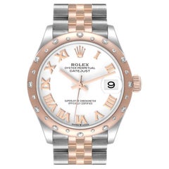 Rolex Datejust 31 Midsize Steel Rose Gold Diamond Watch 278341 Box Card