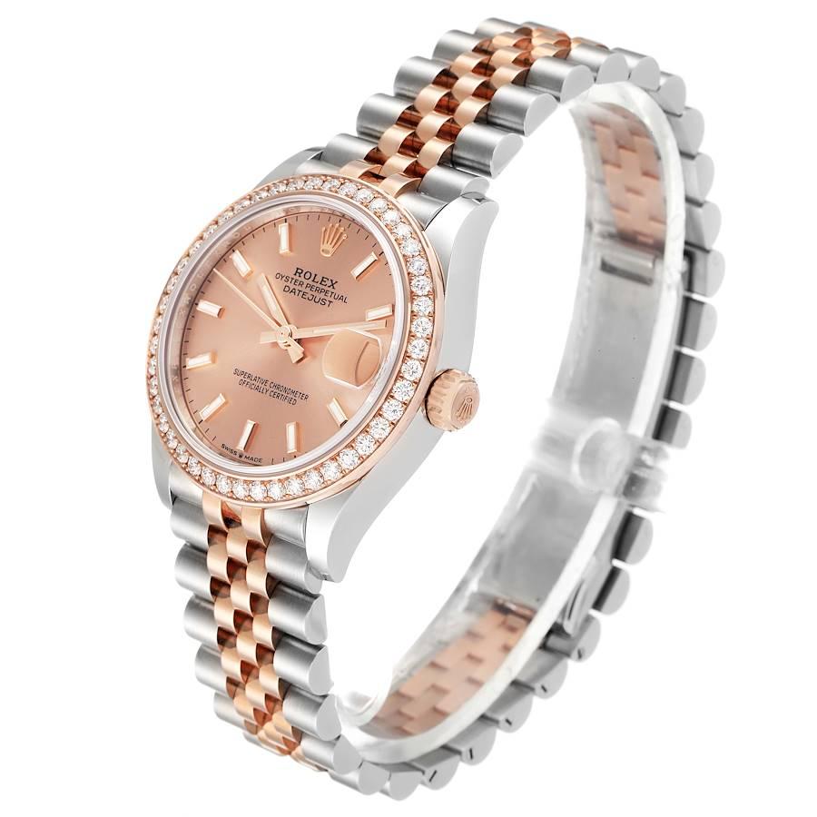 Women's Rolex Datejust 31 Midsize Steel Rose Gold Diamond Watch 278381 Unworn For Sale