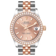 Rolex Datejust 31 Midsize Steel Rose Gold Diamond Watch 278381 Unworn