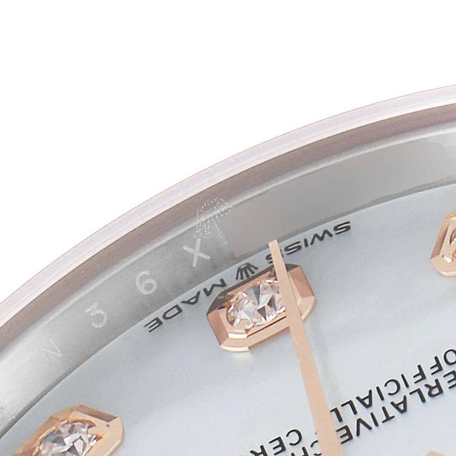 Rolex Datejust 31 Midsize Steel Rose Gold MOP Diamond Watch 278241 Unworn For Sale 2