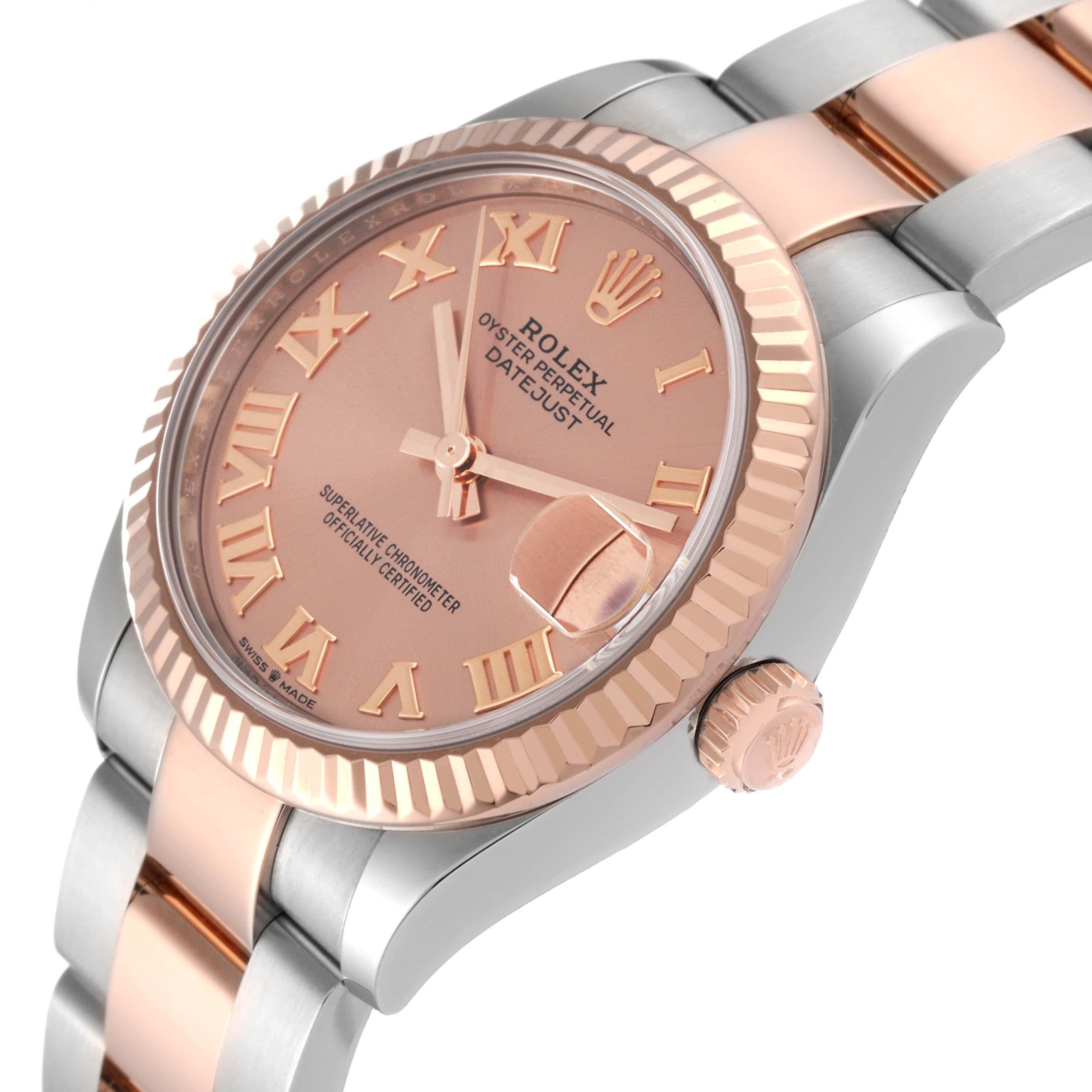 Women's Rolex Datejust 31 Midsize Steel Rose Gold Roman Dial Ladies Watch 278271 For Sale