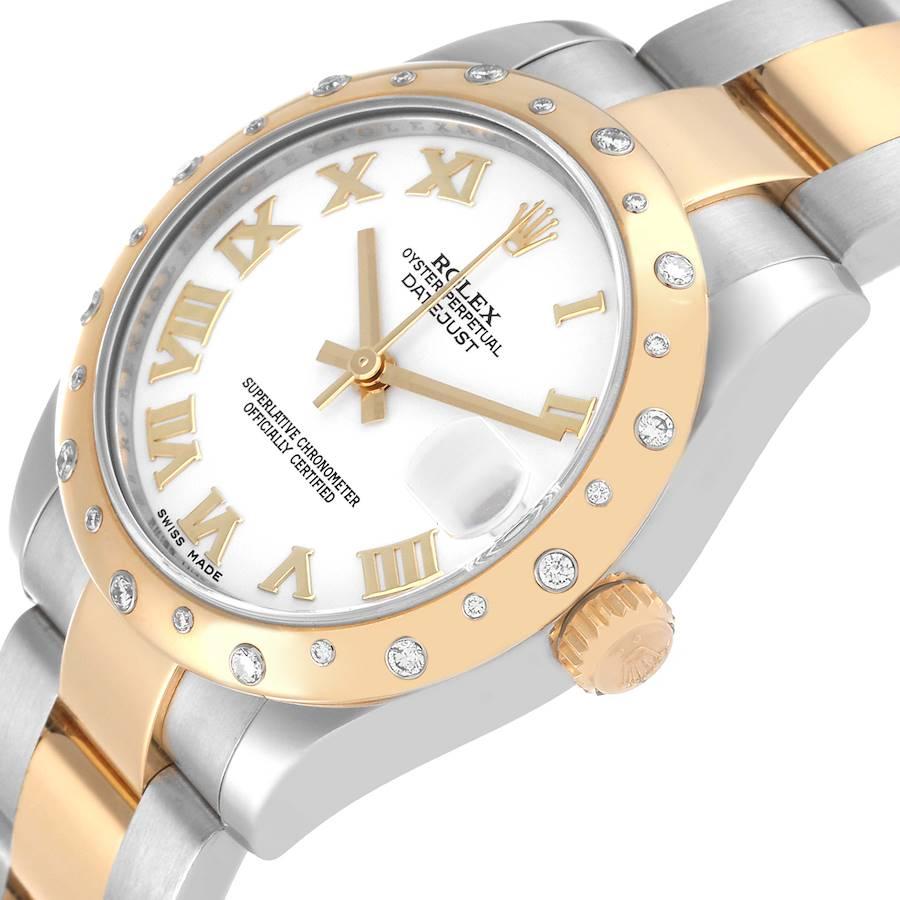 Women's Rolex Datejust 31 Midsize Steel Yellow Gold Diamond Ladies Watch 178343 Box Card