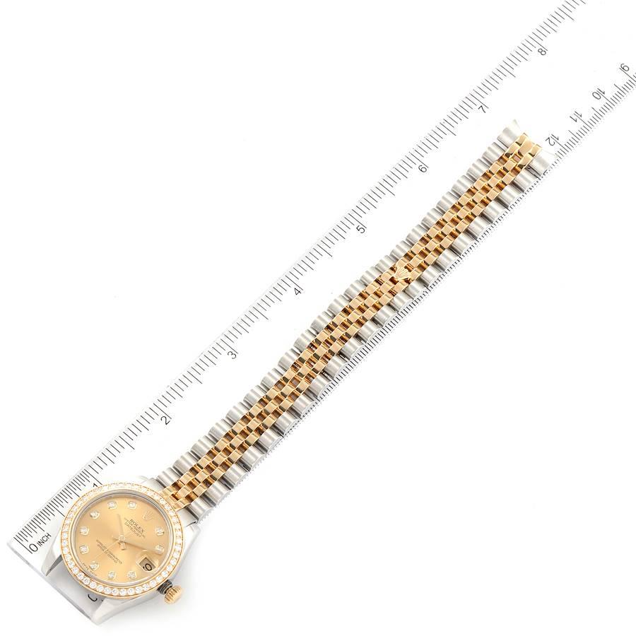 Rolex Datejust 31 Midsize Steel Yellow Gold Diamond Ladies Watch 178383 For Sale 5