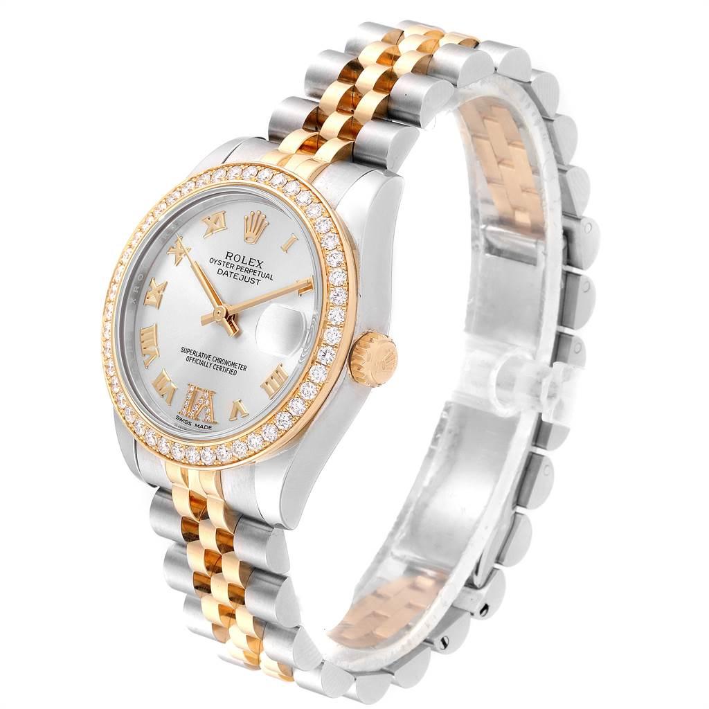 Rolex Datejust 31 Midsize Steel Yellow Gold Diamond Ladies Watch 178383 In Excellent Condition In Atlanta, GA