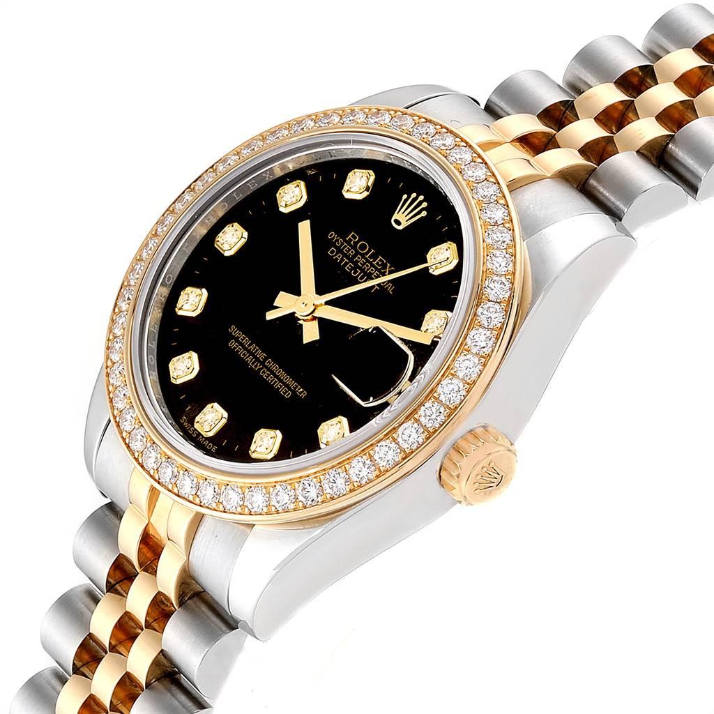 Rolex Datejust 31 Midsize Steel Yellow Gold Diamond Ladies Watch 178383 For Sale 1