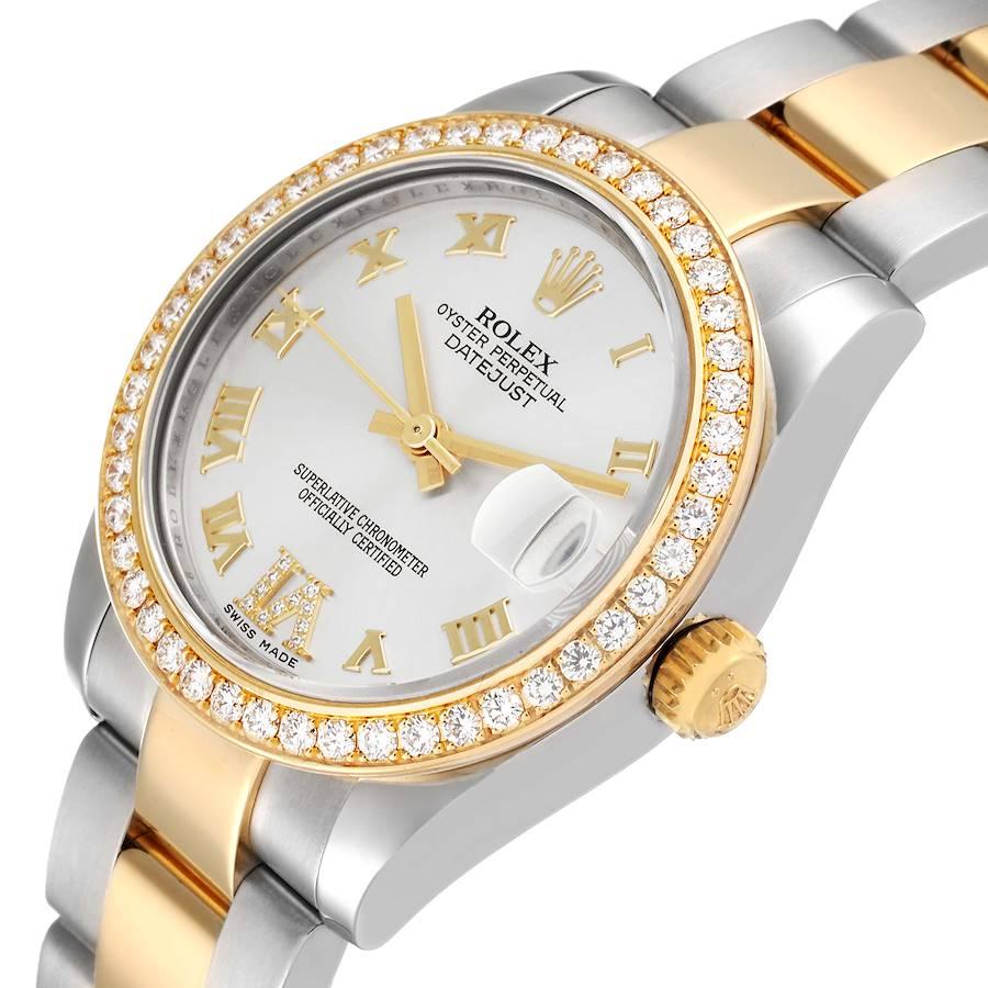 Women's Rolex Datejust 31 Midsize Steel Yellow Gold Diamond Ladies Watch 178383