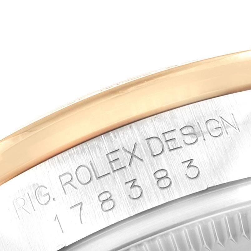 Rolex Datejust 31 Midsize Steel Yellow Gold Diamond Ladies Watch 178383 For Sale 2