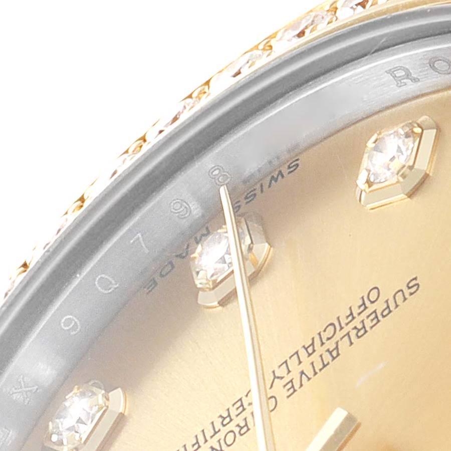 Rolex Datejust 31 Midsize Steel Yellow Gold Diamond Ladies Watch 178383 For Sale 1
