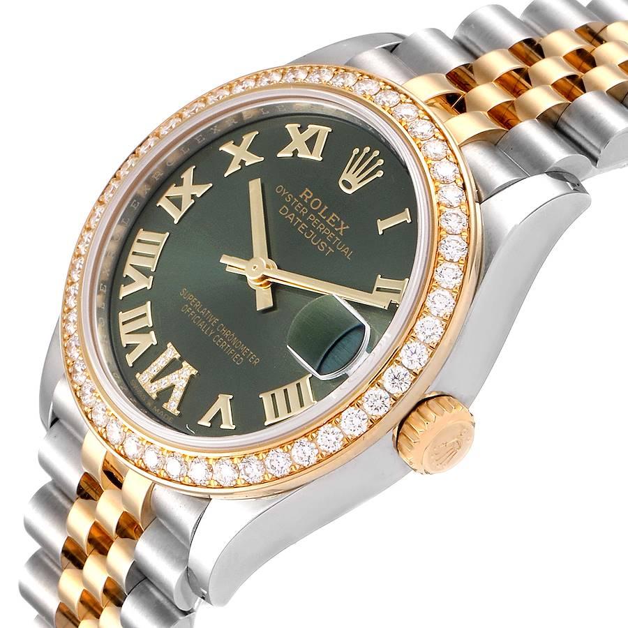 Rolex Datejust 31 Midsize Steel Yellow Gold Diamond Ladies Watch 278383 In Excellent Condition In Atlanta, GA