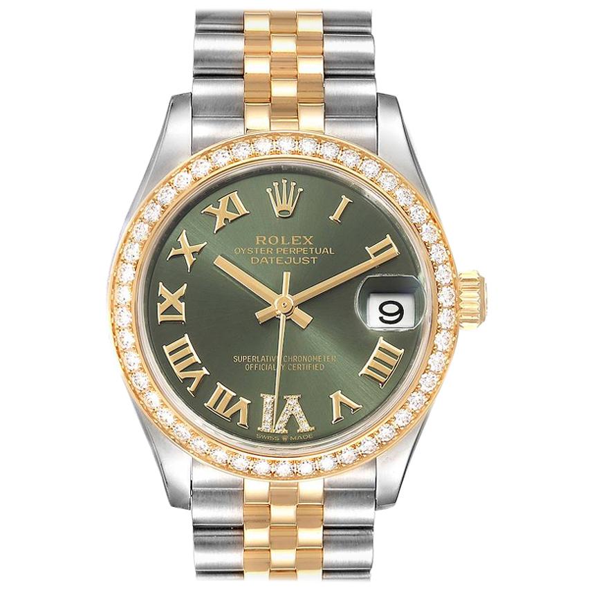 Rolex Datejust 31 Midsize Steel Yellow Gold Diamond Ladies Watch 278383