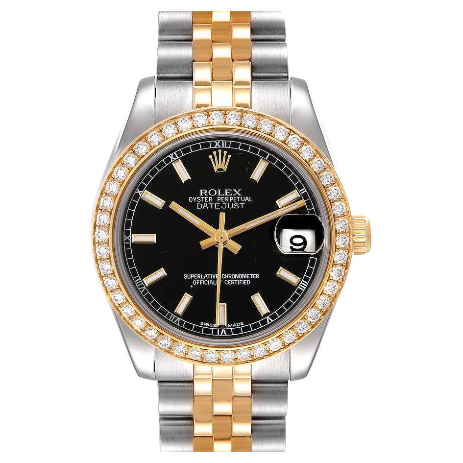 Rolex Datejust 31 Midsize Steel Yellow Gold Diamond Watch 178383 Box Card