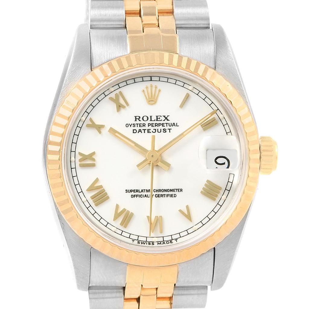 Rolex Datejust 31 Midsize Steel Yellow Gold White Dial Ladies Watch 68273 7