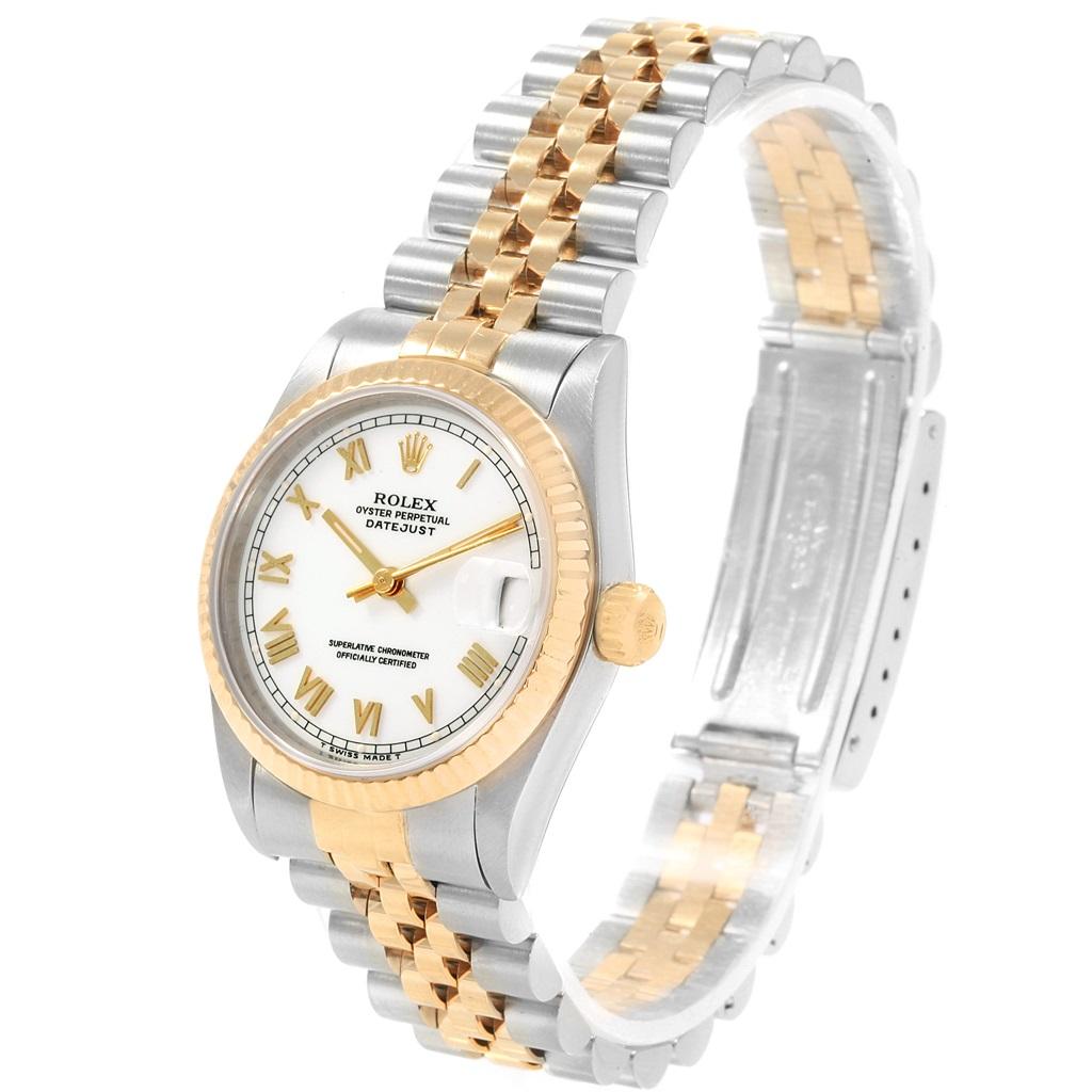 Rolex Datejust 31 Midsize Steel Yellow Gold White Dial Ladies Watch 68273 3