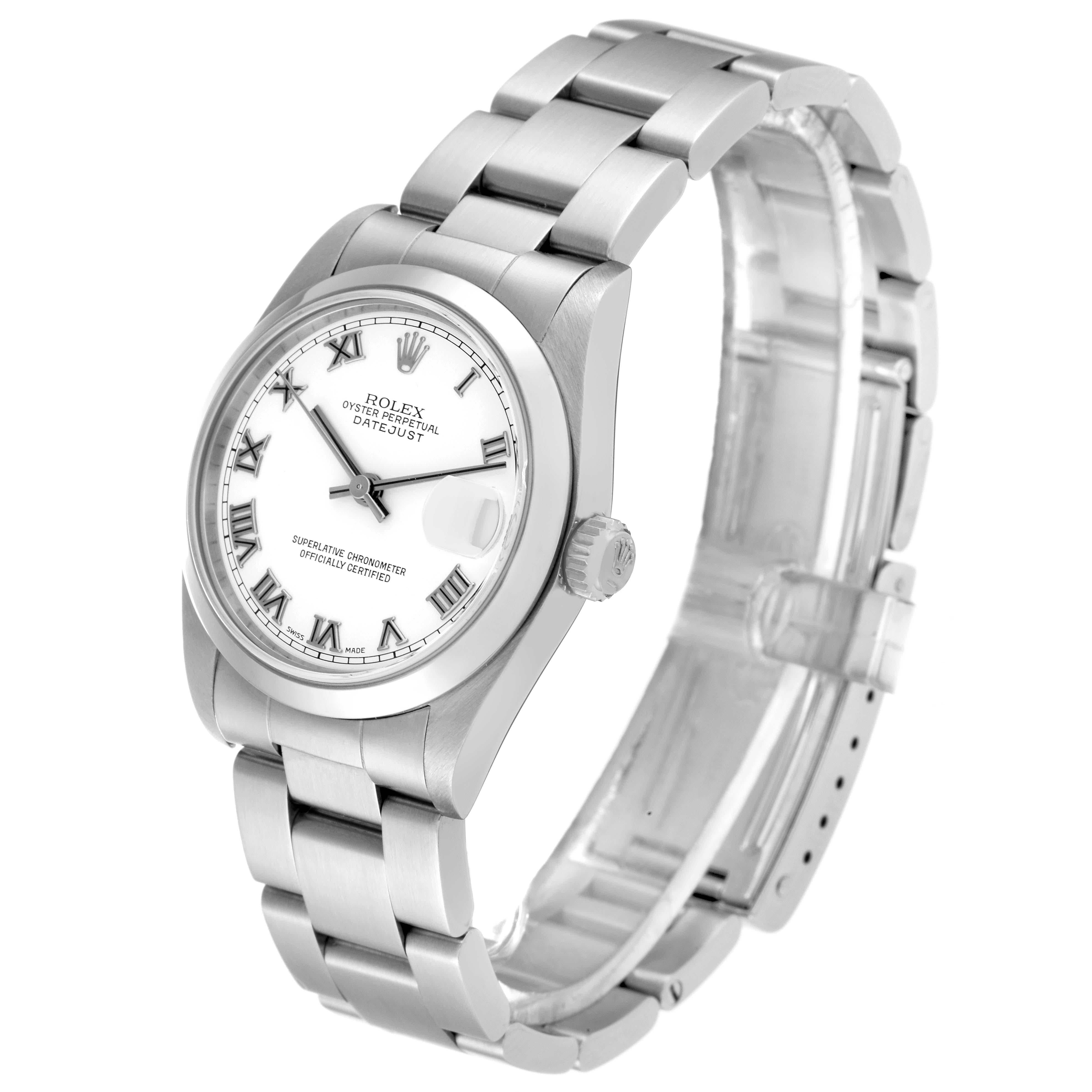 Women's Rolex Datejust 31 Midsize White Roman Dial Steel Ladies Watch 78240 Box Papers