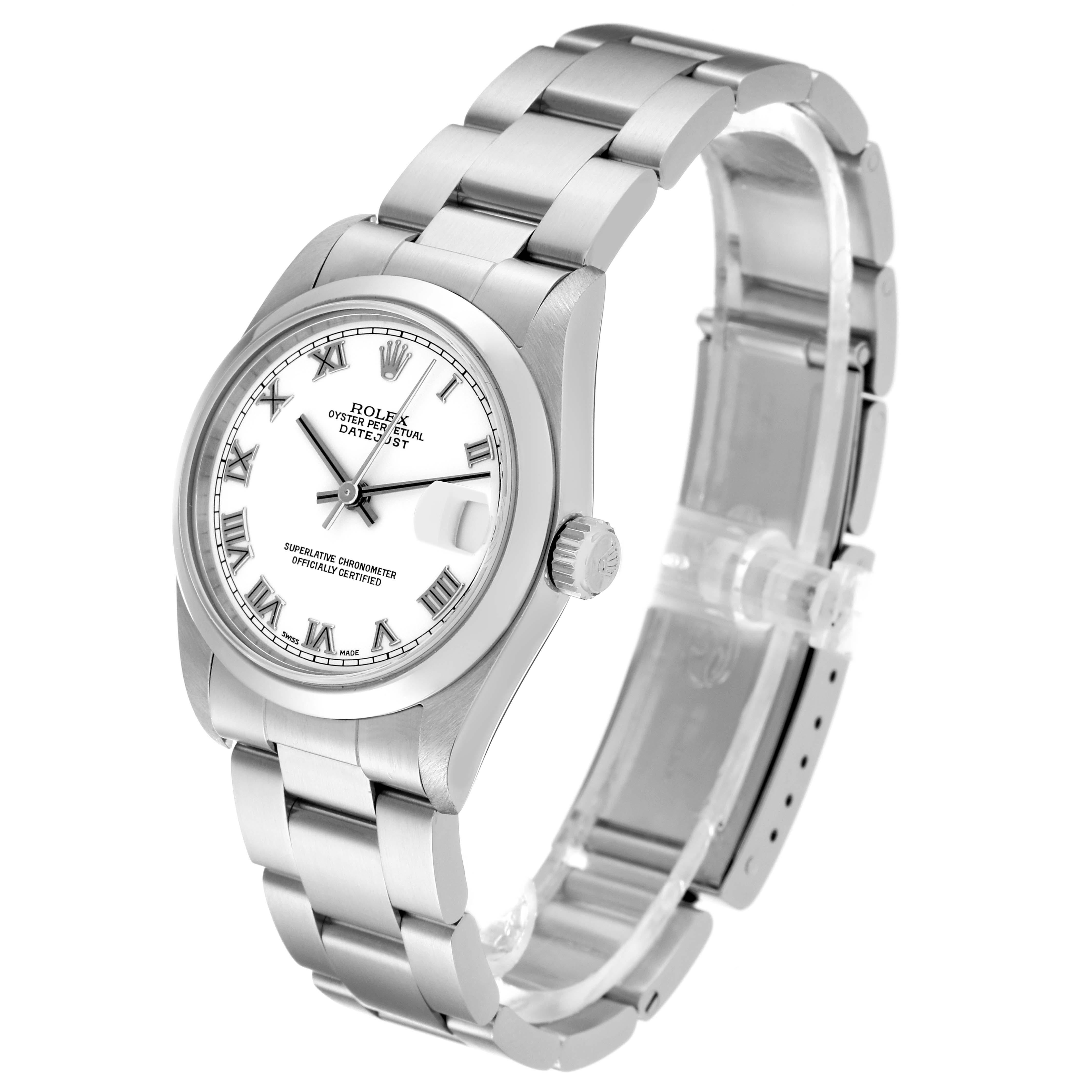 Rolex Datejust 31 Midsize White Roman Dial Steel Ladies Watch 78240 For Sale 7