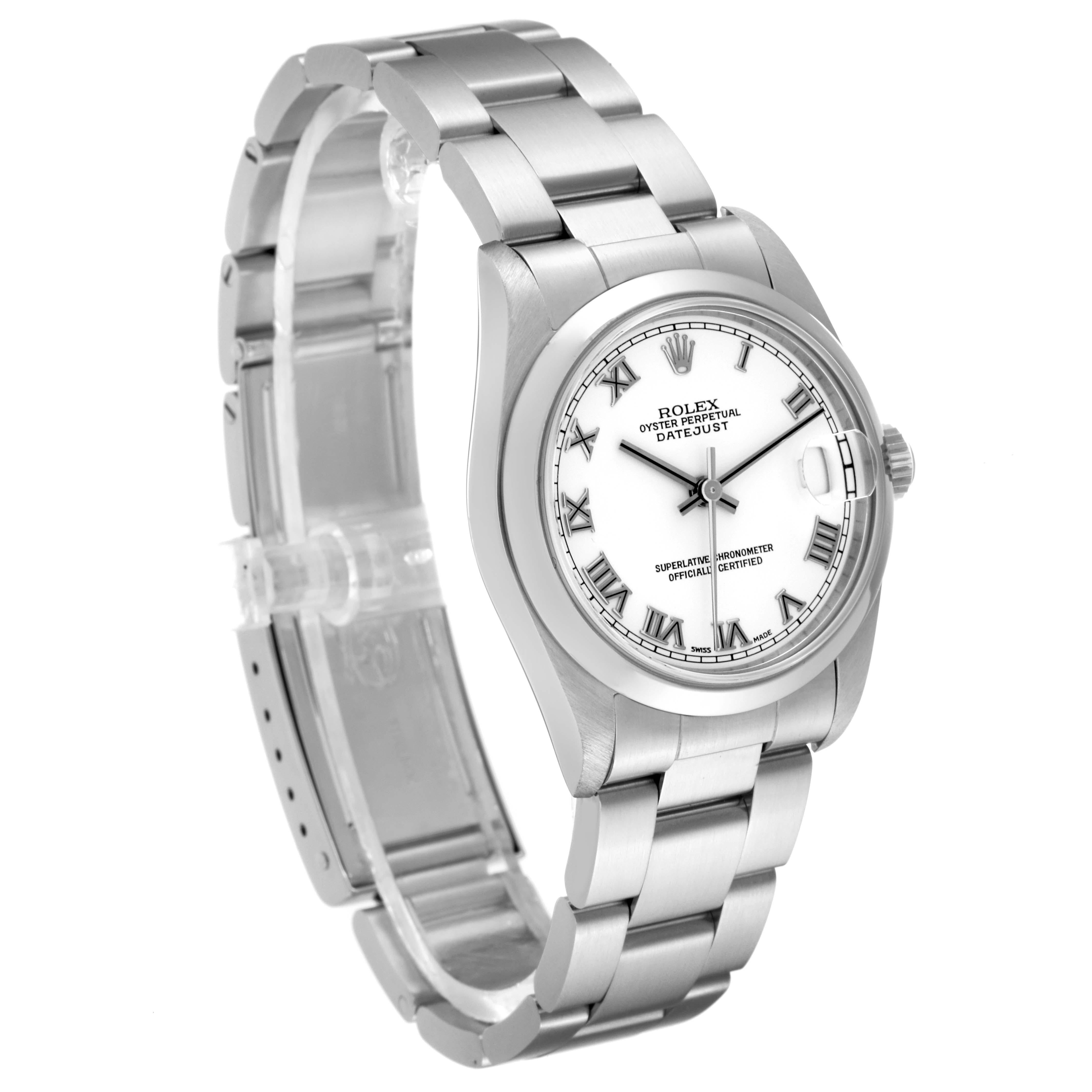 Rolex Datejust 31 Midsize White Roman Dial Steel Ladies Watch 78240 For Sale 1
