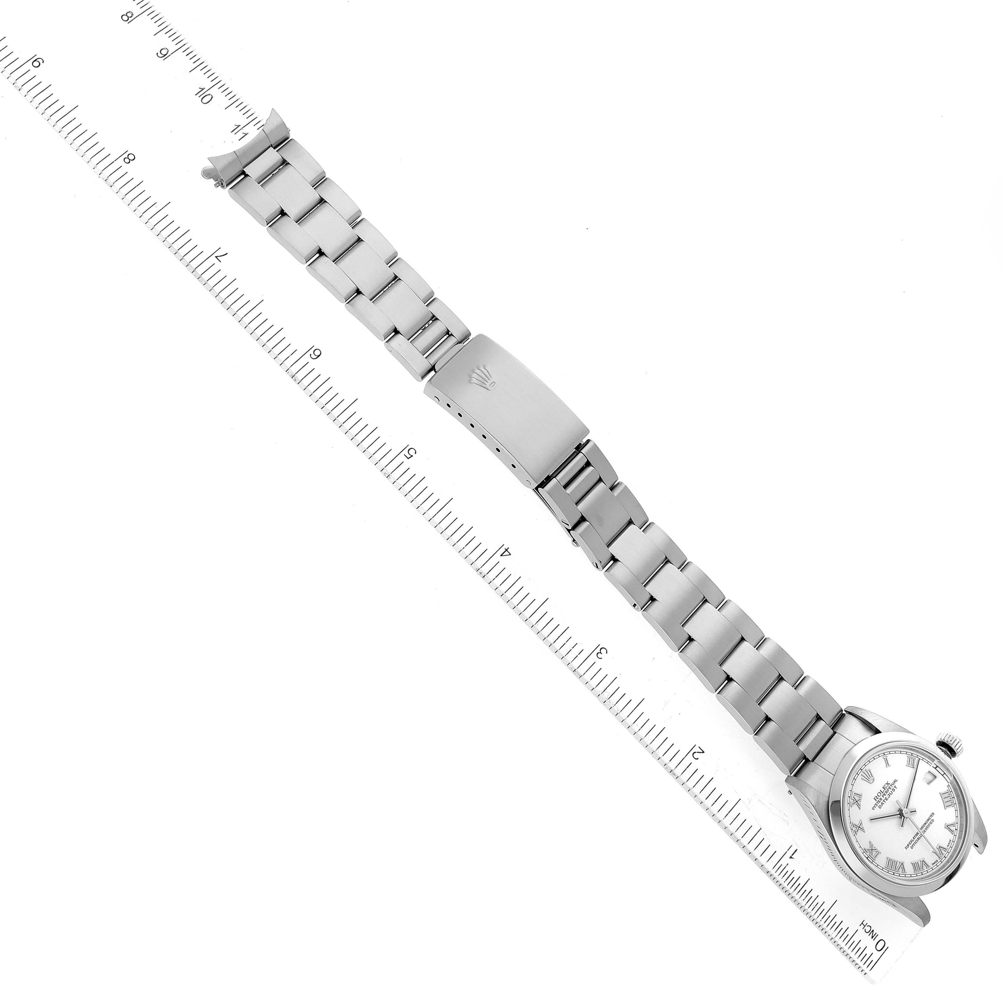 Stahl-Damenuhr Datejust 31 mit weißem römischem Zifferblatt, 78240 im Angebot 4