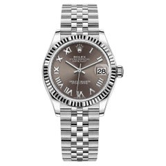 Rolex Datejust, Dunkelgrau, römisch, Jubiläum, geriffelt, 278274, ungetragene Uhr