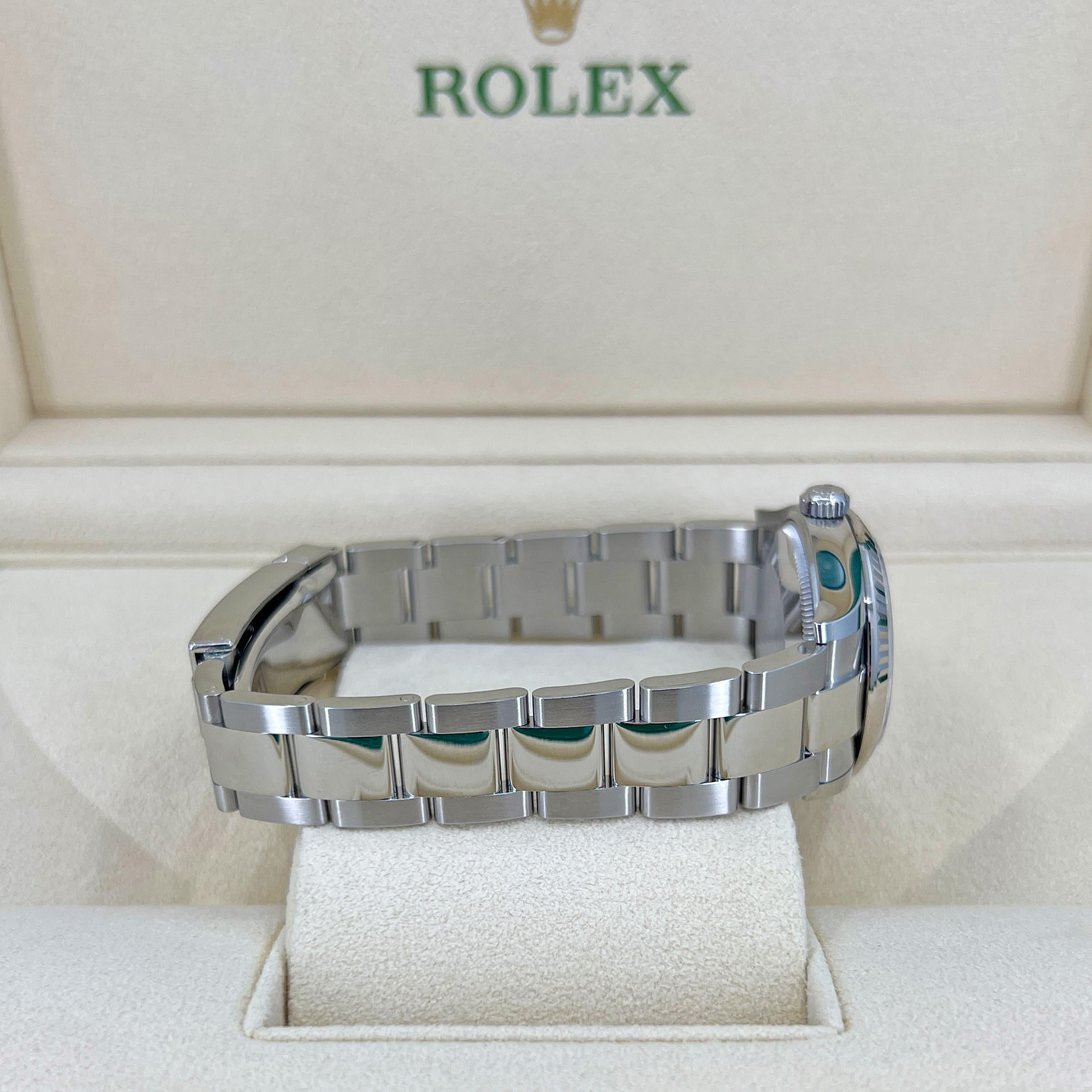 Rolex Datejust Pink Roman Oyster 2022 Fluted 278274 Unworn Watch In New Condition For Sale In New York, NY