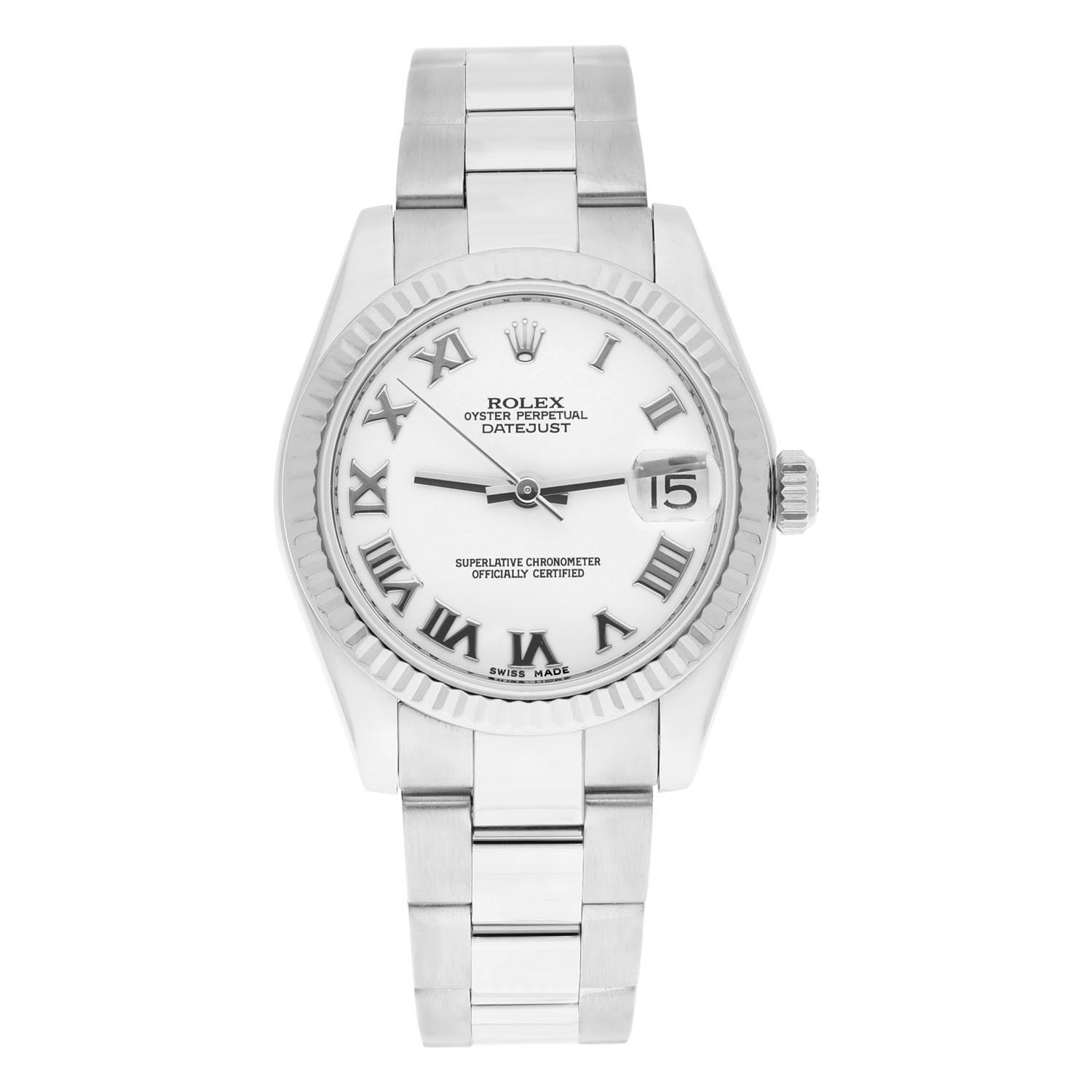 The sale includes a Rolex box and an appraisal certificate which states the watch's credentials. Attached to the appraisal certificate is our 1 year mechanical warranty.

Silver-tone stainless steel case with a silver-tone stainless steel oyster