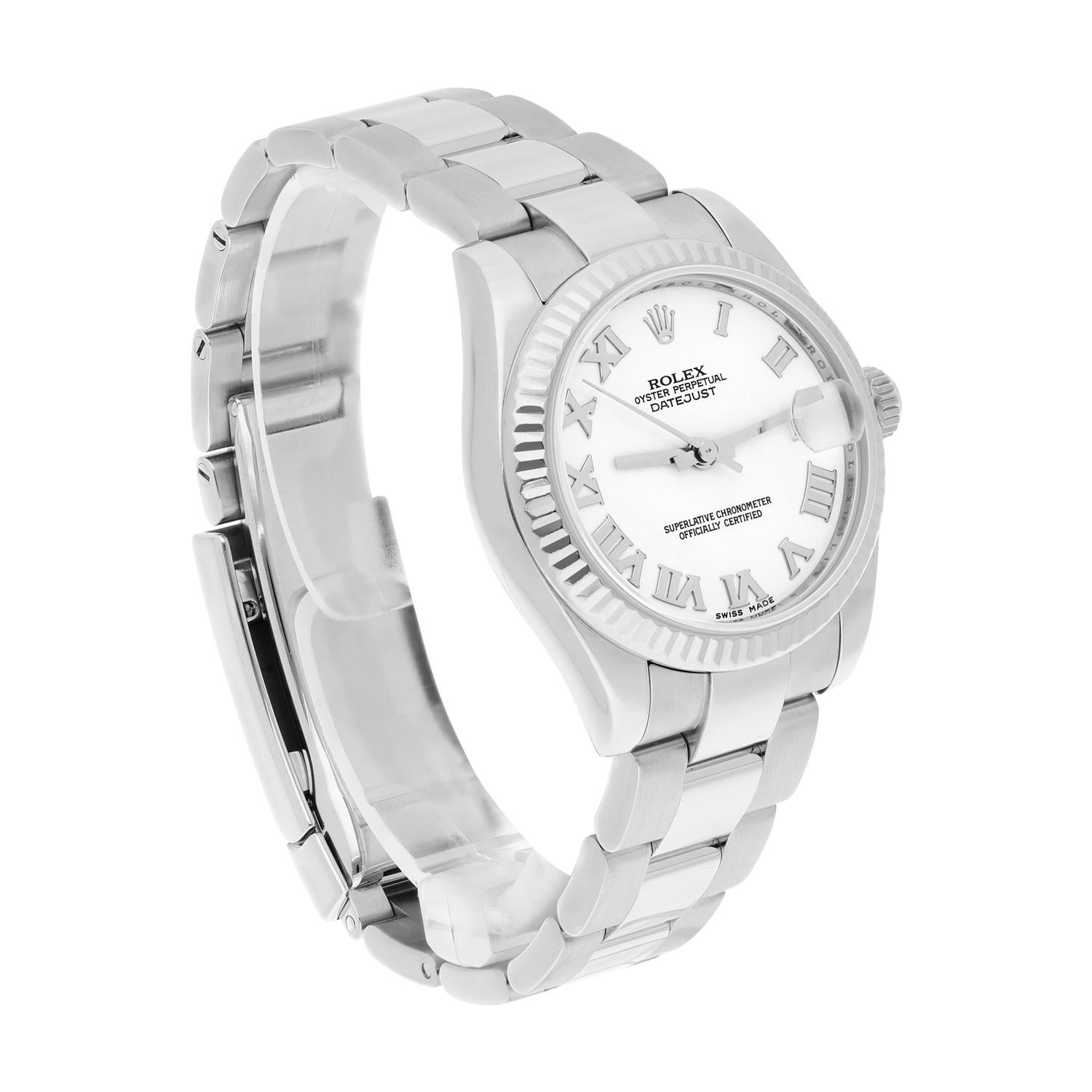 Women's Rolex Lady-Datejust 31mm Stainless Steel White Roman Dial 178274 Oyster For Sale