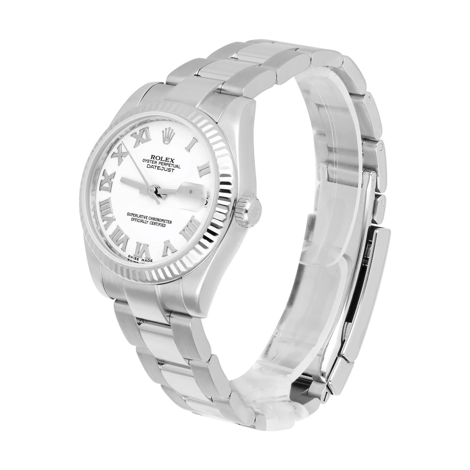 Rolex Lady-Datejust 31mm Stainless Steel White Roman Dial 178274 Oyster For Sale 2