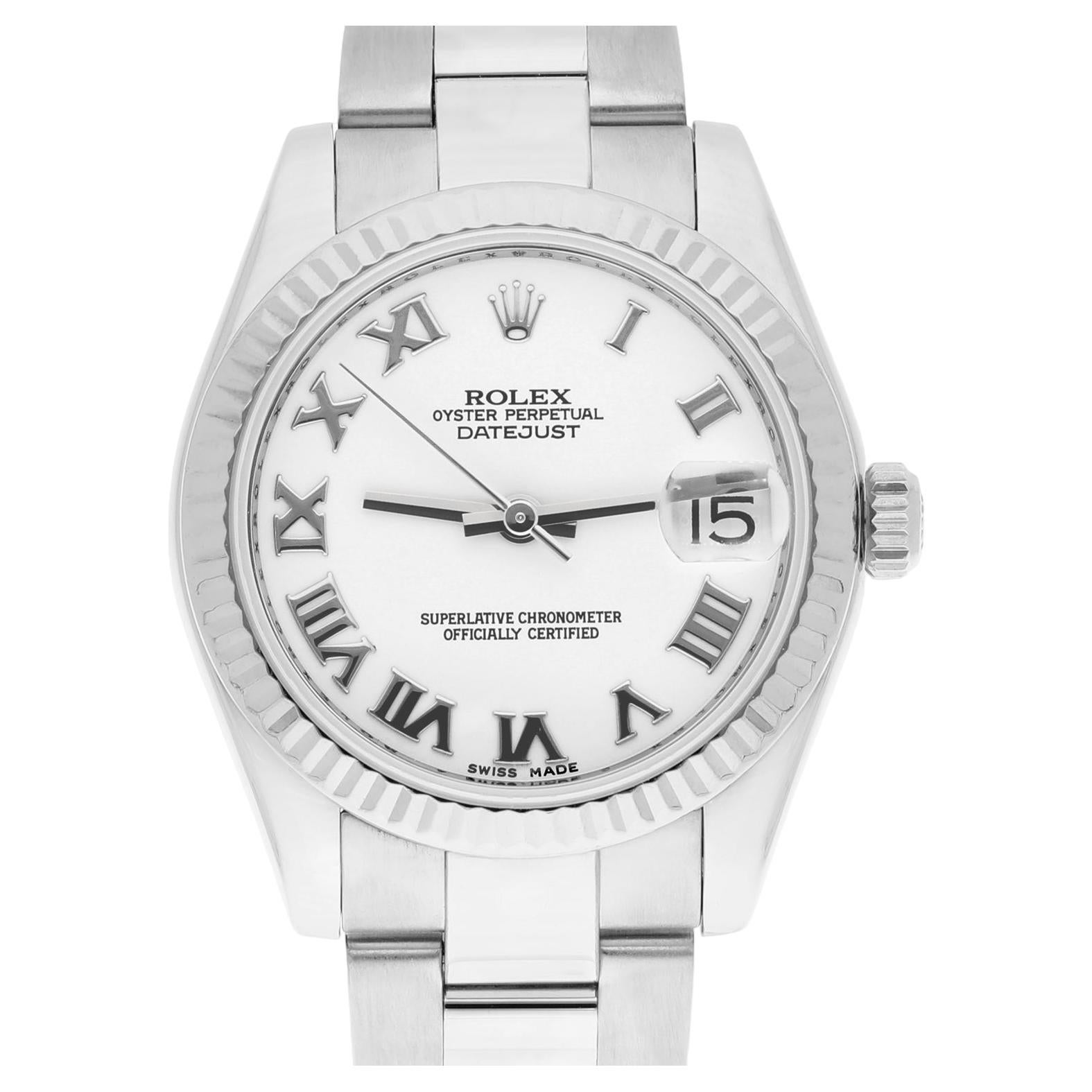 Rolex Lady-Datejust 31mm Stainless Steel White Roman Dial 178274 Oyster