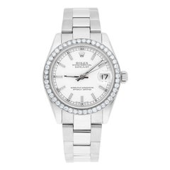 Rolex Datejust 31 Stainless Steel White Dial with Diamond Bezel Watch 178240