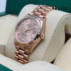 Rolex Datejust 31 President 18K Rose Gold Pink Diamond Dial Watch 278275
