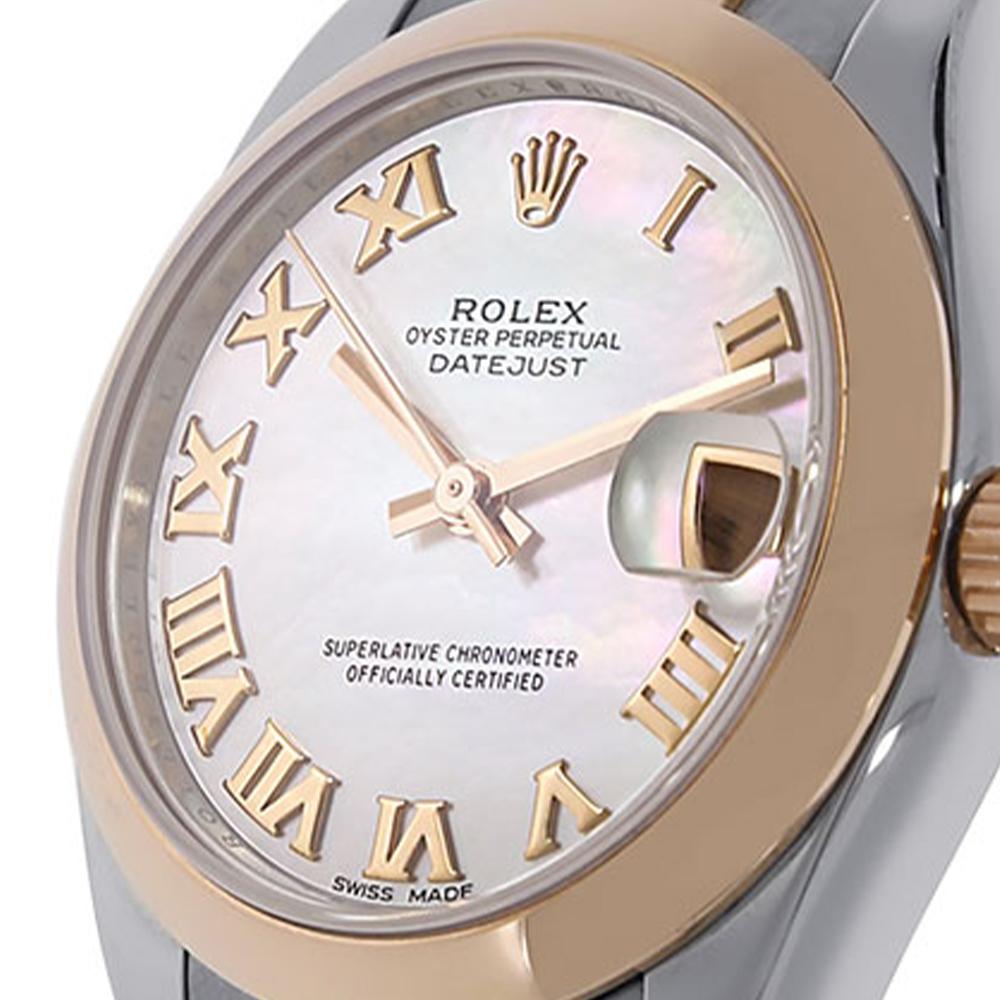 Contemporary Rolex Datejust 31 Rose Gold and Stainless-Steel Slate Grey Roman Dial Watch