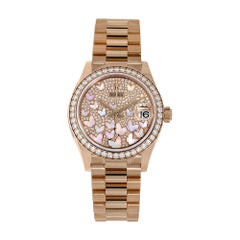 Rolex Montre Datejust 31 en or rose avec cadran pavé de papillons et nacre 278285RBR