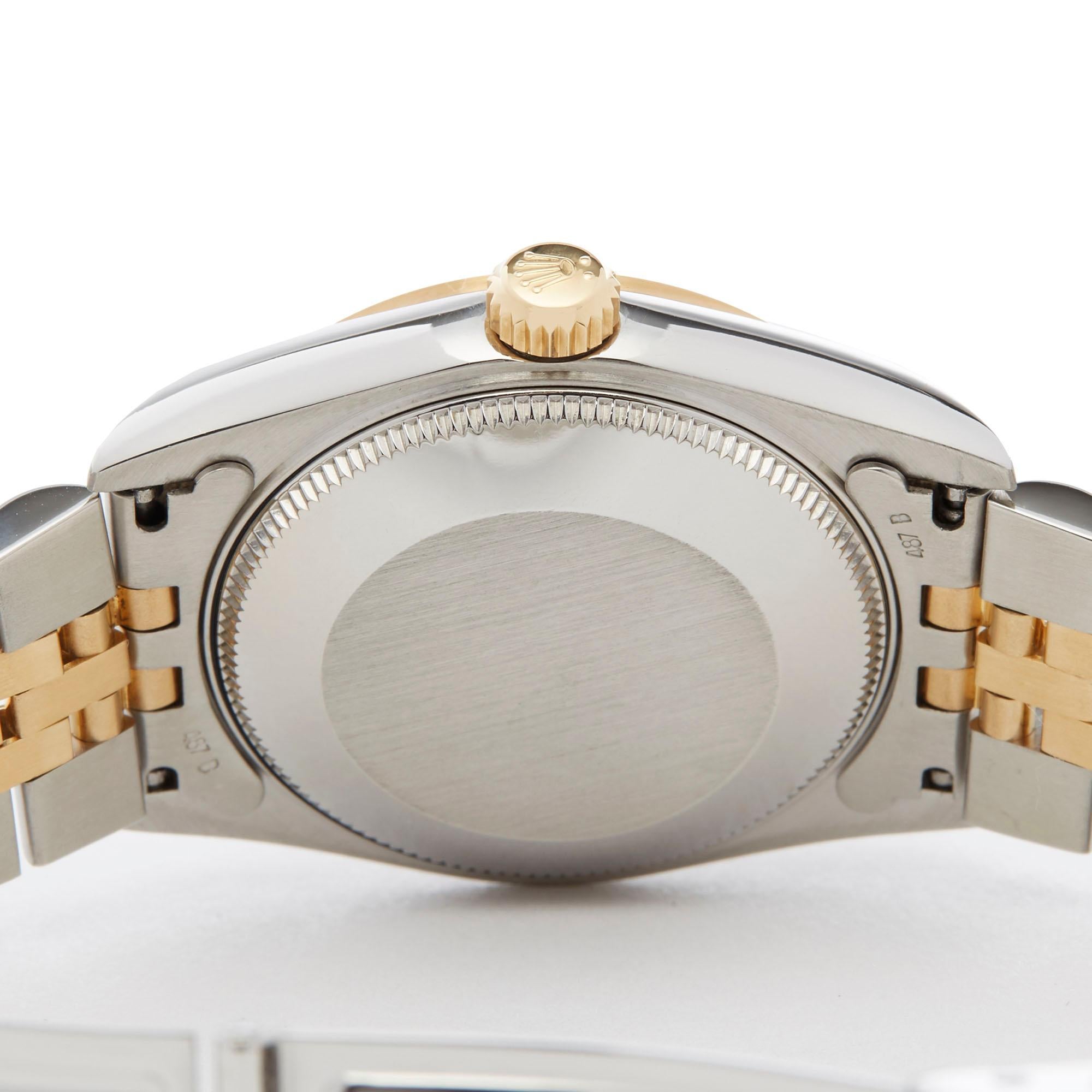 Rolex Datejust 31 Stainless Steel and Yellow Gold 62873 Wristwatch In Excellent Condition In Bishops Stortford, Hertfordshire