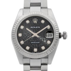 Rolex Datejust 31 Stainless Steel Diamond Jubilee Black Dial Ladies Watch 178274