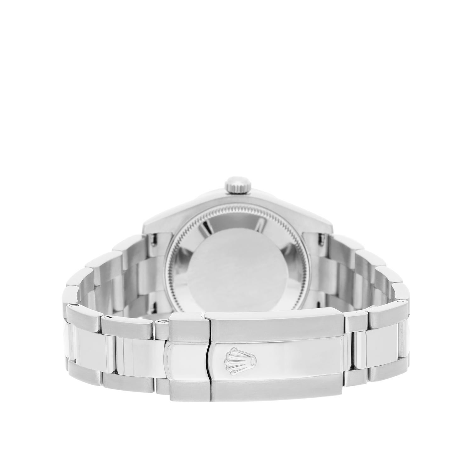 Rolex Montre Datejust 31 mm en acier inoxydable et argent avec lunette en diamant 178240 en vente 4