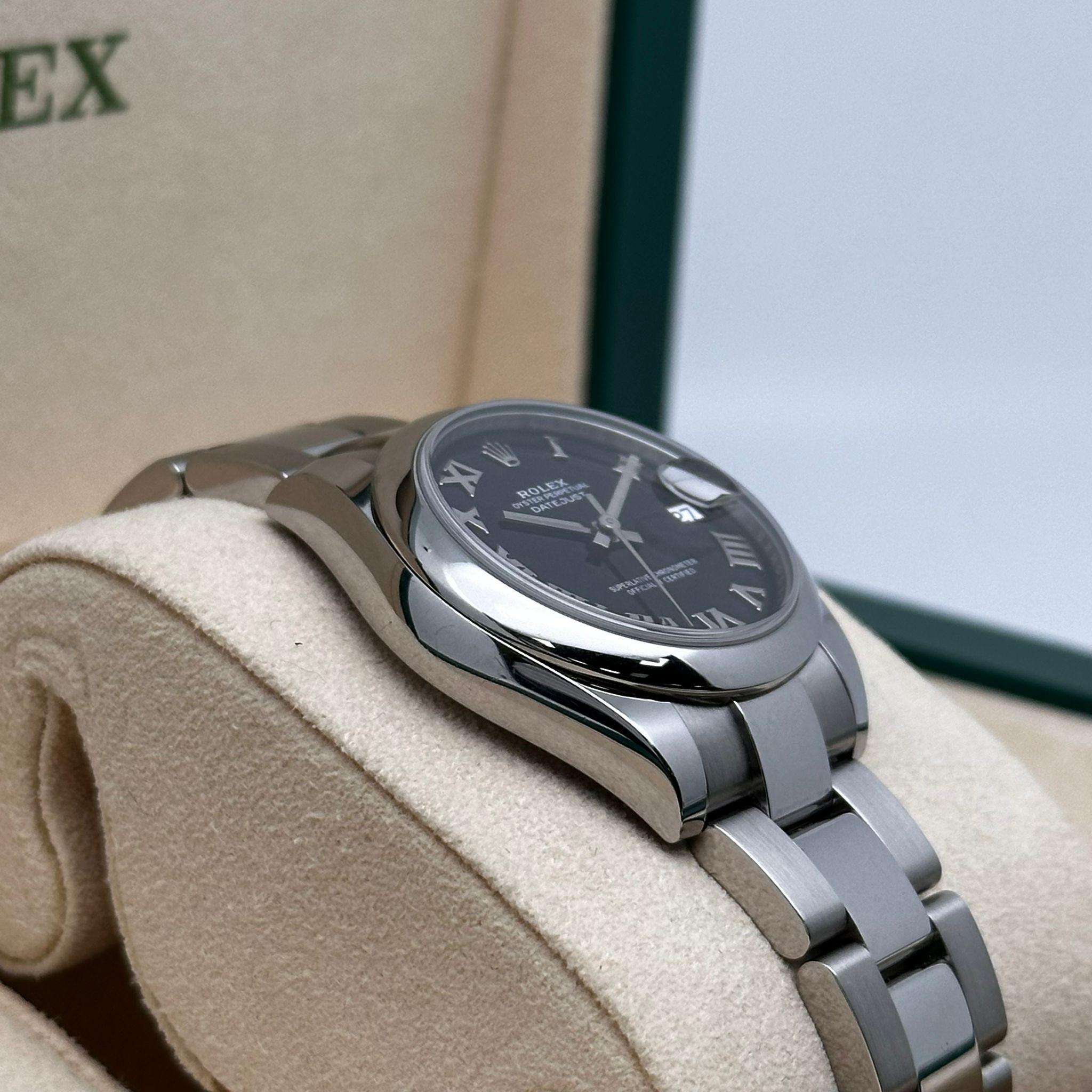 Rolex Datejust 31 Steel Black Roman Dial Automatic Midsize Watch 178240 6