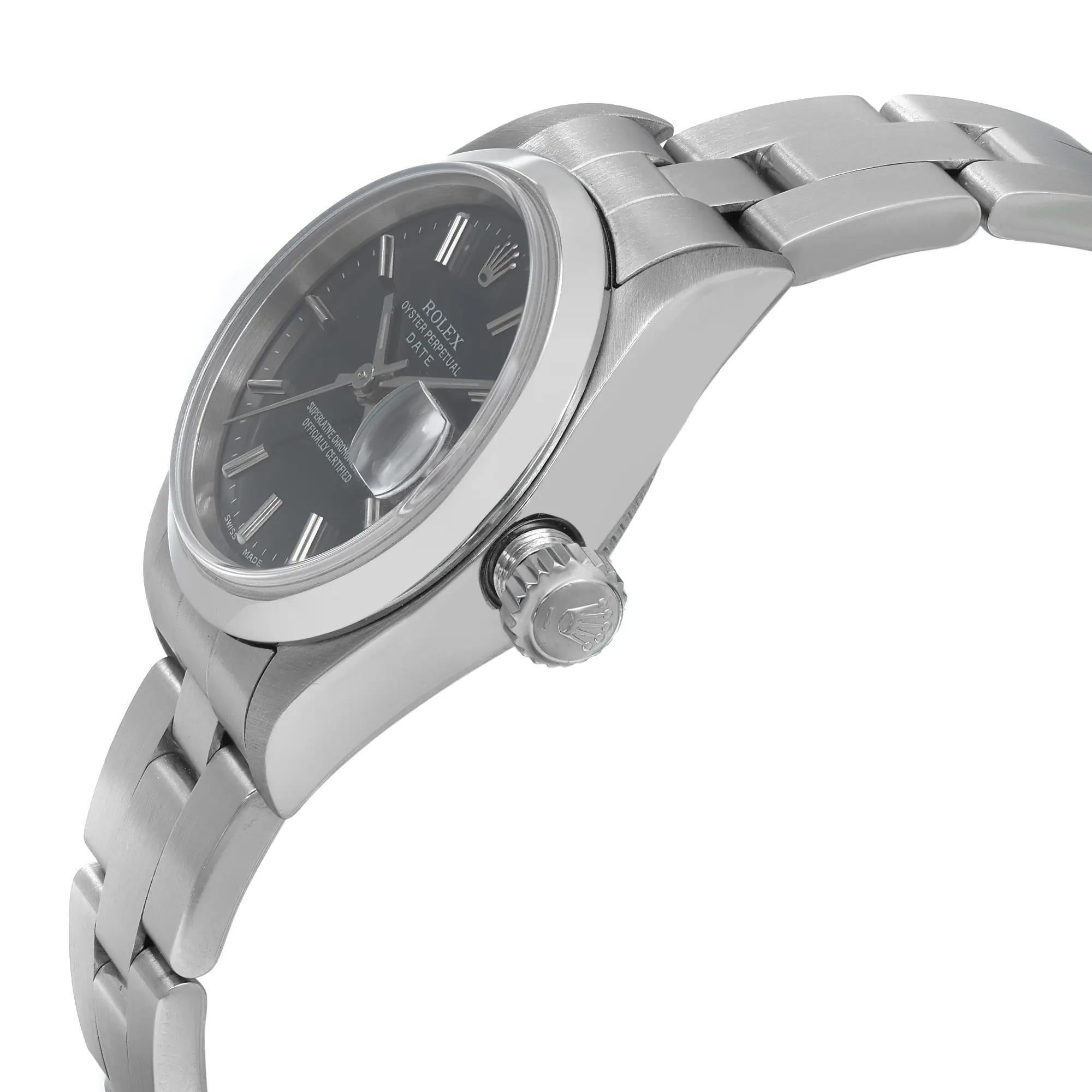 Women's Rolex Datejust 31 Steel Black Roman Dial Automatic Midsize Watch 178240