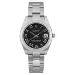 Rolex Datejust 31 Steel Black Roman Dial Automatic Midsize Watch 178240