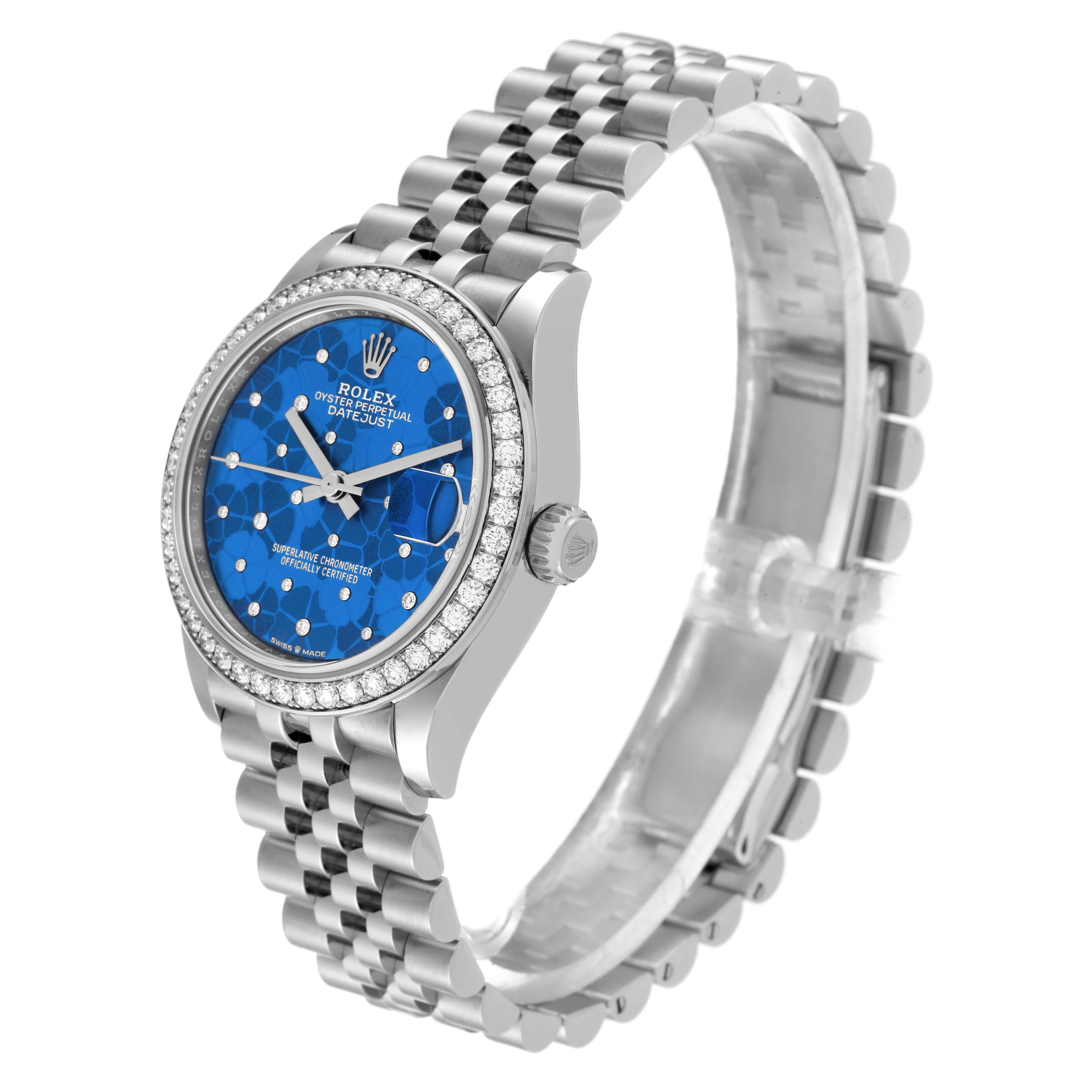 Women's Rolex Datejust 31 Steel White Gold Diamond Ladies Watch 278384 Box Card For Sale