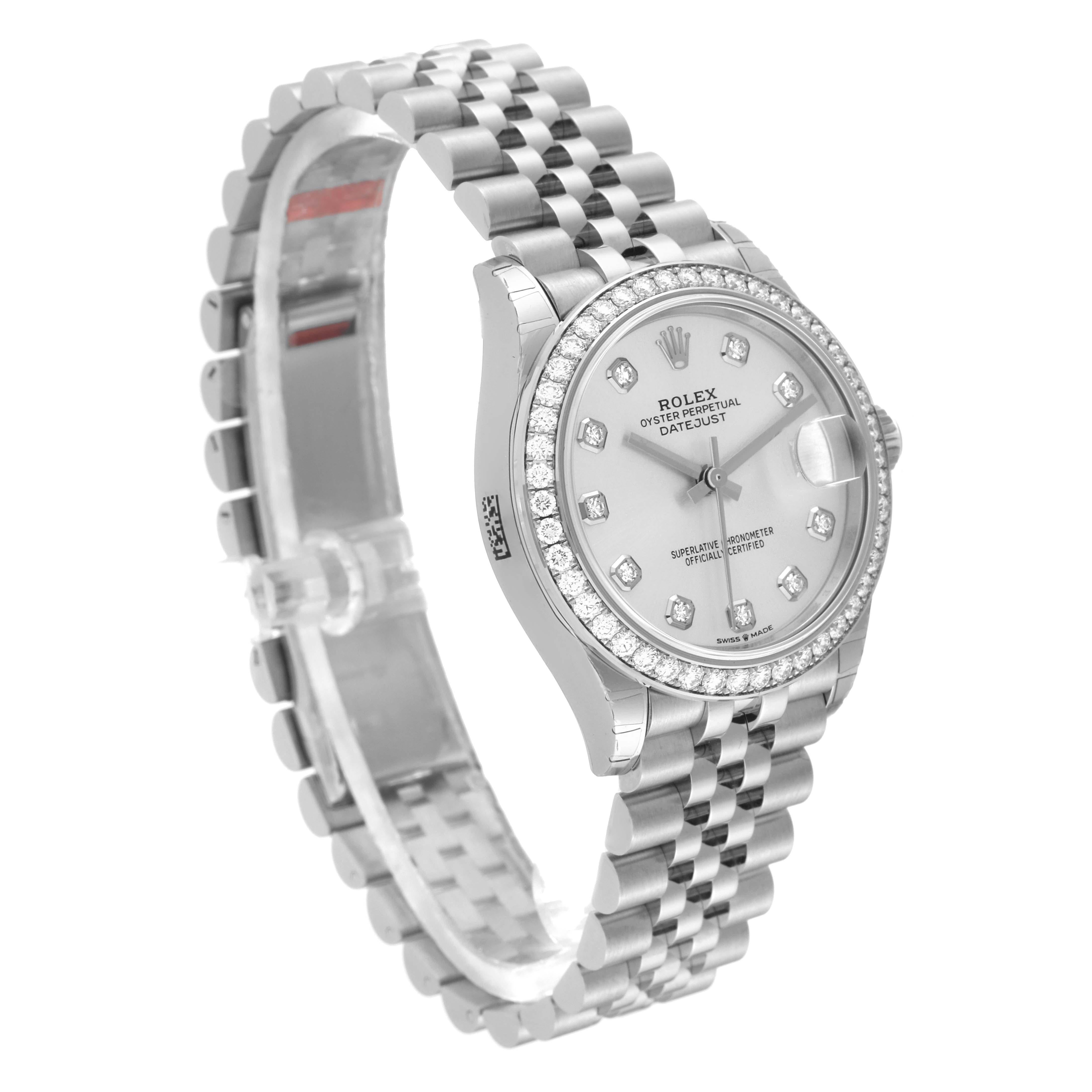 Rolex Datejust 31 Steel White Gold Diamond Ladies Watch 278384 Unworn In Excellent Condition In Atlanta, GA
